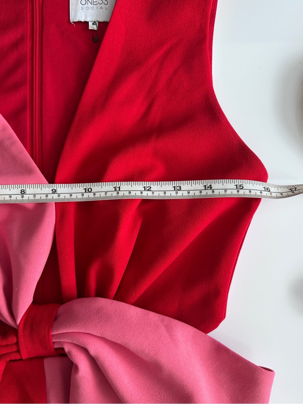 Two-Tone Pink & Red Bow-Front Maxi Dress - Picture 9 of 15